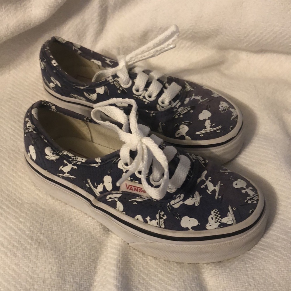 Vans x Peanuts, Authentic Sneakers, Kids 10.5, Blue with Snoopy